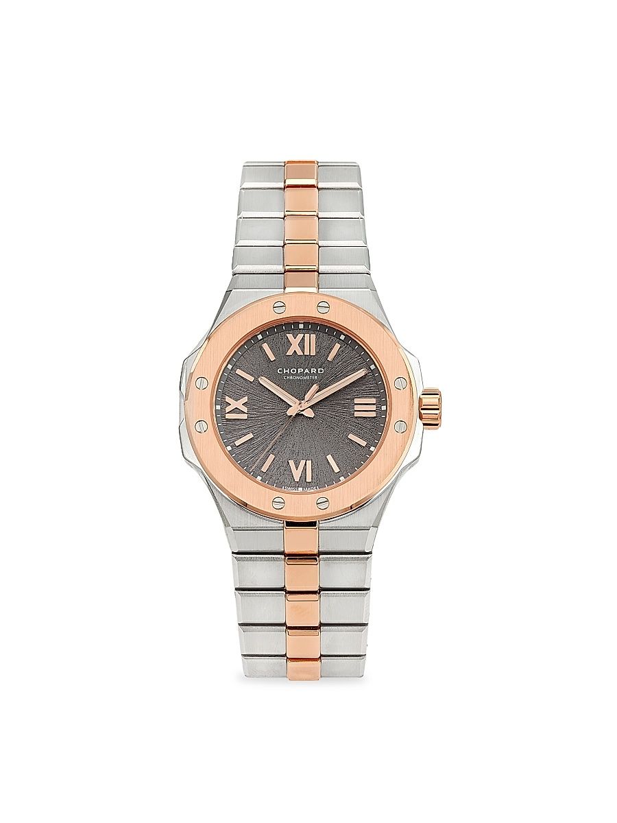 Women's Alpine Eagle Stainless Steel & 18K Rose Gold Bracelet Watch - Silver