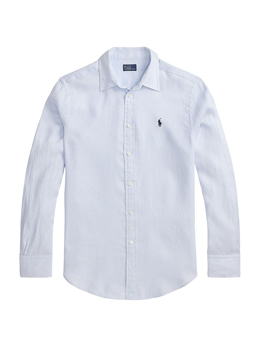 Women's Classic Fit Linen Shirt - Oxford Blue - Size XS