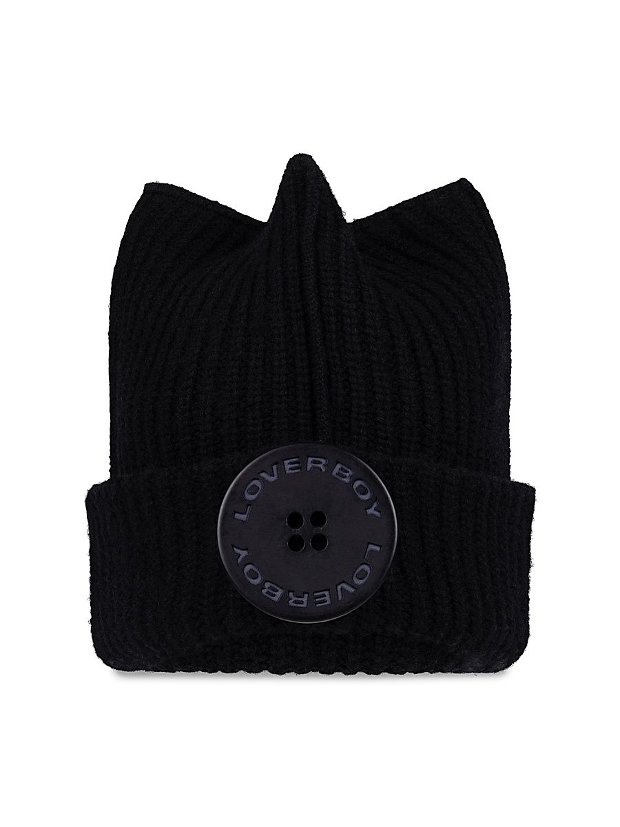 Men's Box Wool-Blend Beanie - Black