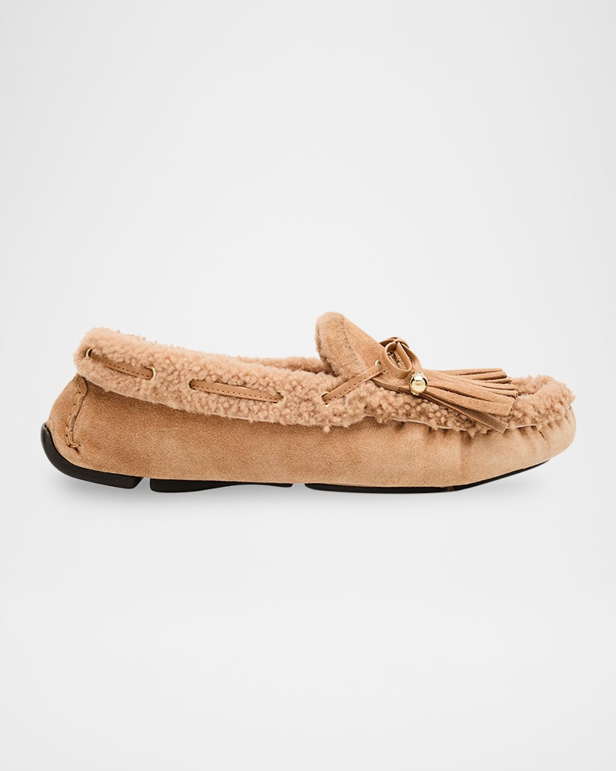 Manon Velvet Suede Loafers with Shearling
