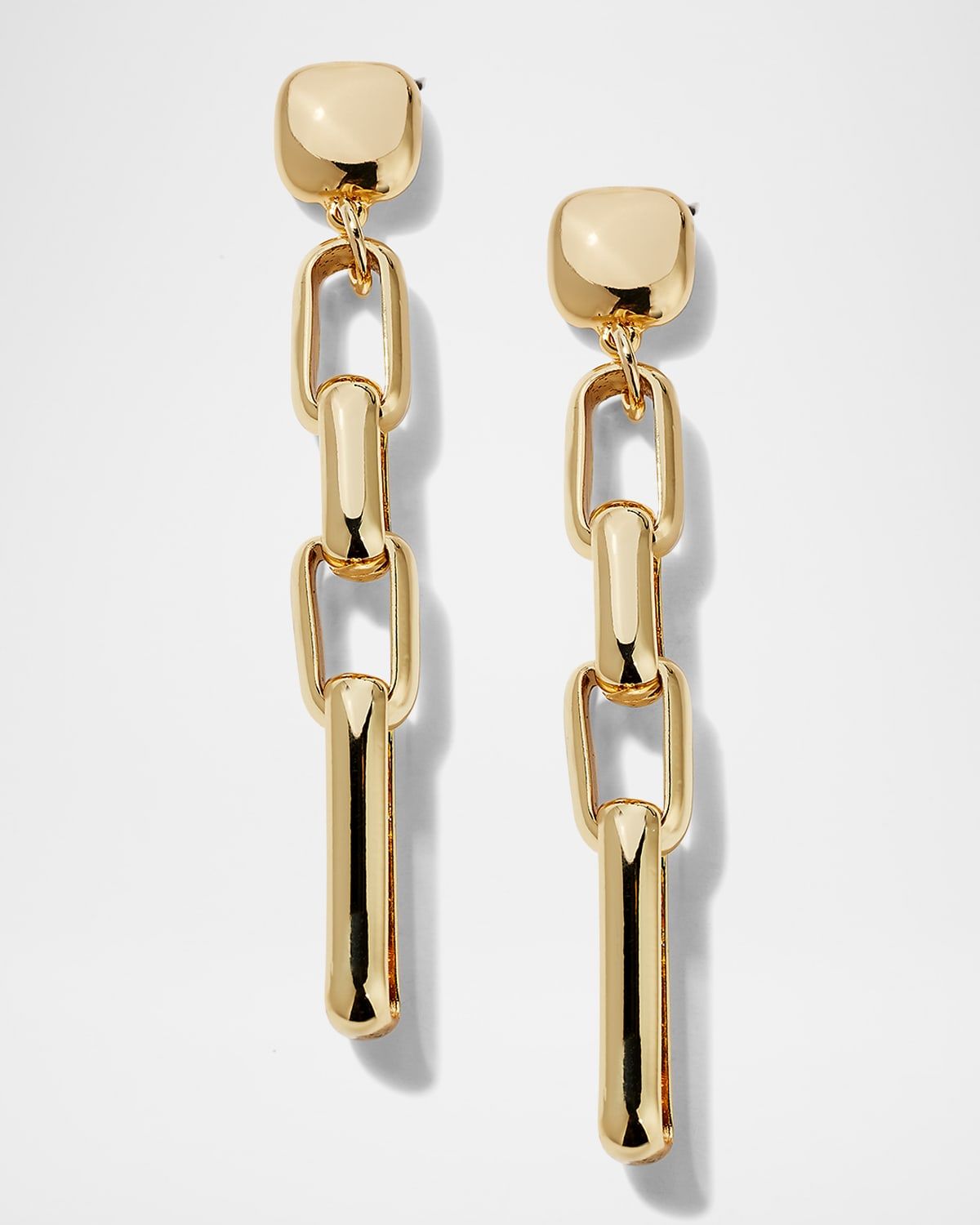 Gold Rectangular Links Earrings