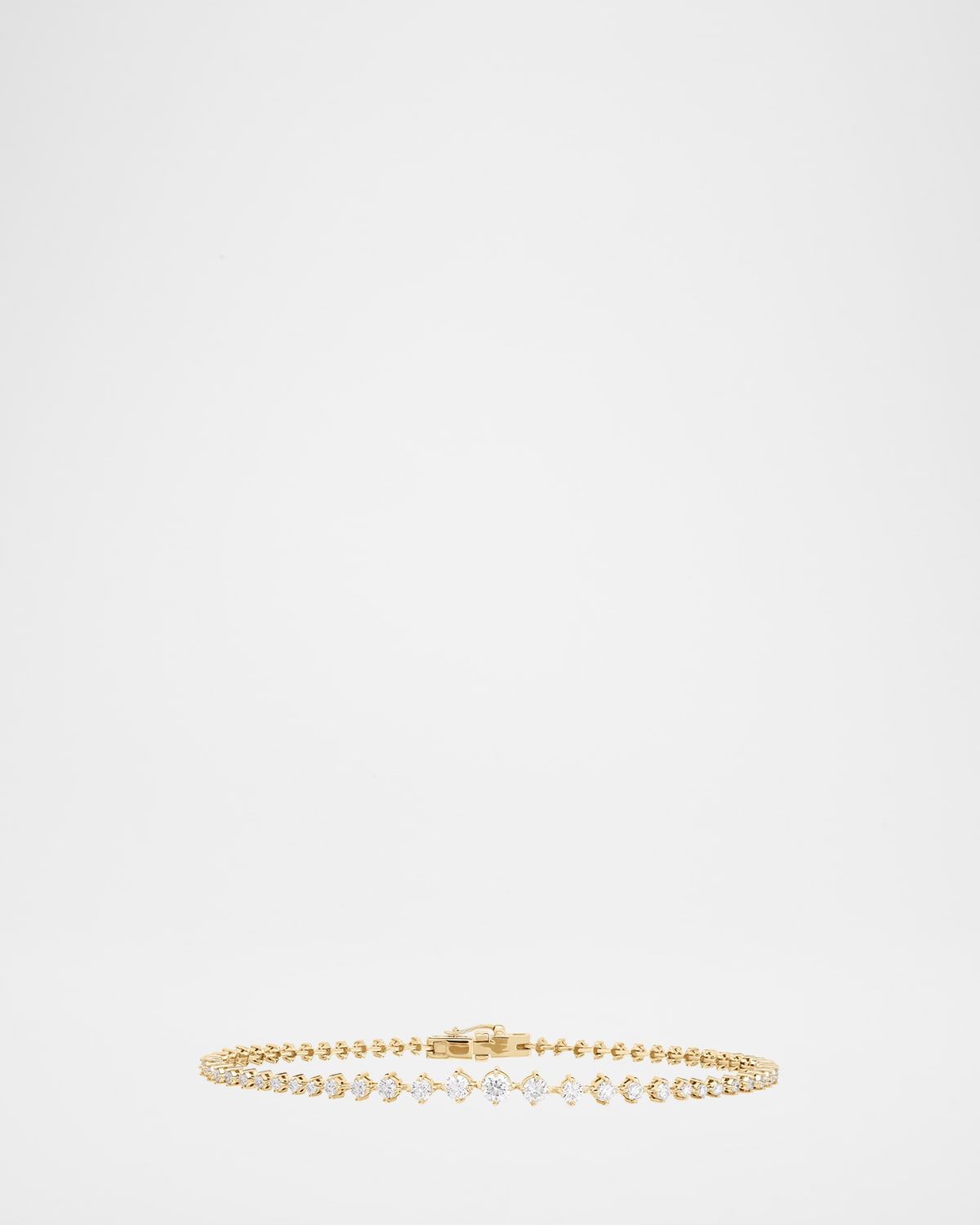 14K Gold Flawless Graduating Diamond Tennis Bracelet
