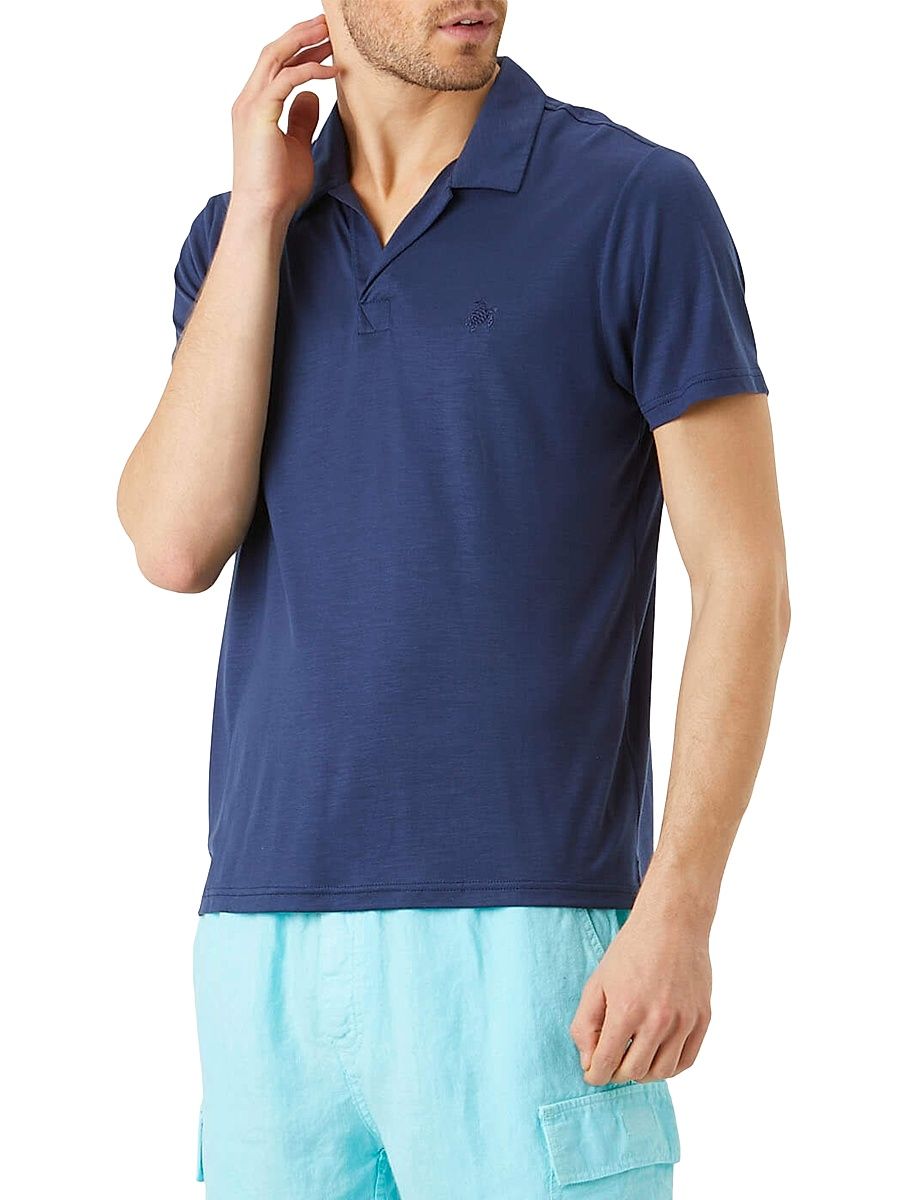 Men's Classic-Fit Jersey Polo - Bleu Marine - Size Large