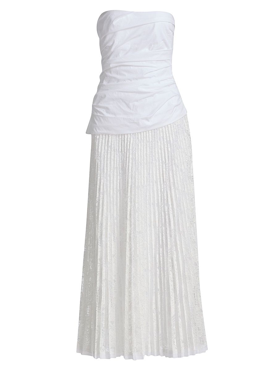 Women's Annalise Lace Strapless Midi-Dress - Ivory - Size 2