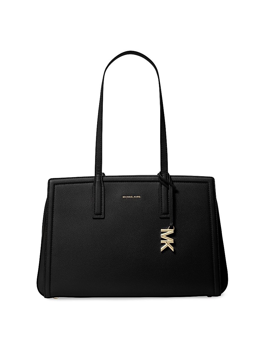 Women's Michael By Michael Kors Laila Leather Tote Bag - Black