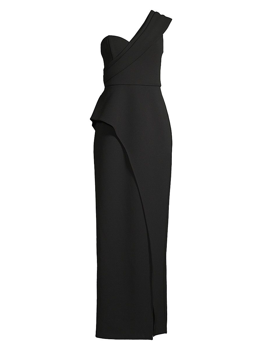 Women's Bonded Crepe Column Gown - Black - Size 14