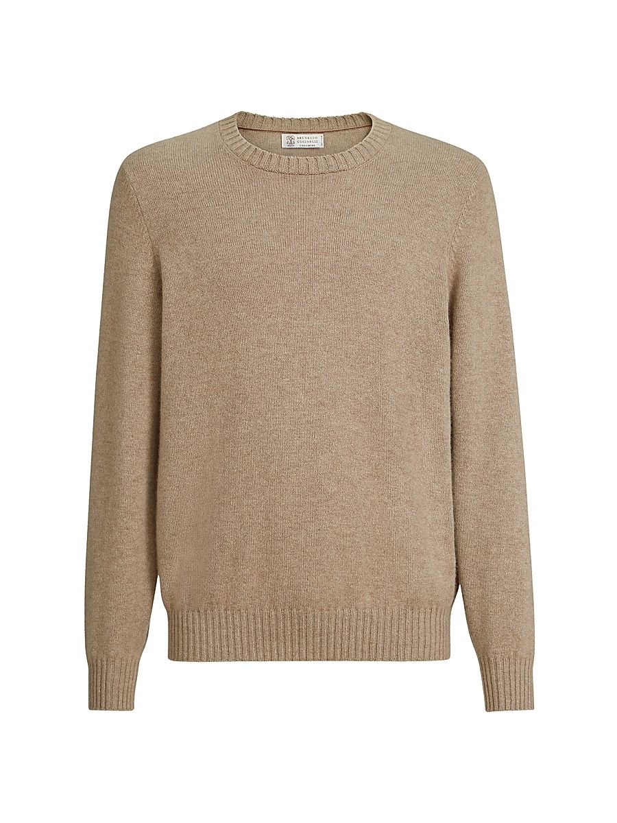 Men's Cashmere Sweater - Light Brown - Size 46