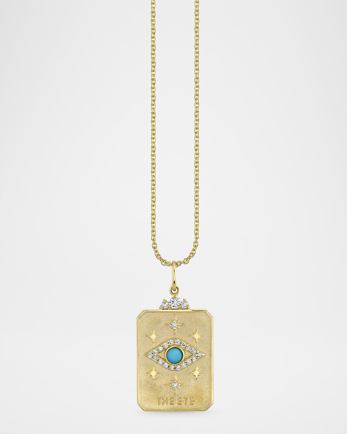 14K The Eye Tarot Card Pendant Necklace