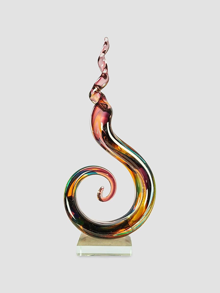 Twilight Twist Handcrafted Art Glass Sculpture - Multi