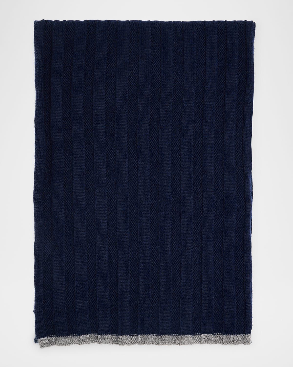 Men & apos;s Cashmere Ribbed Scarf