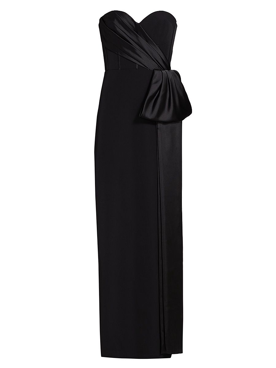 Women's Angely Crepe Strapless Gown - Black - Size XL