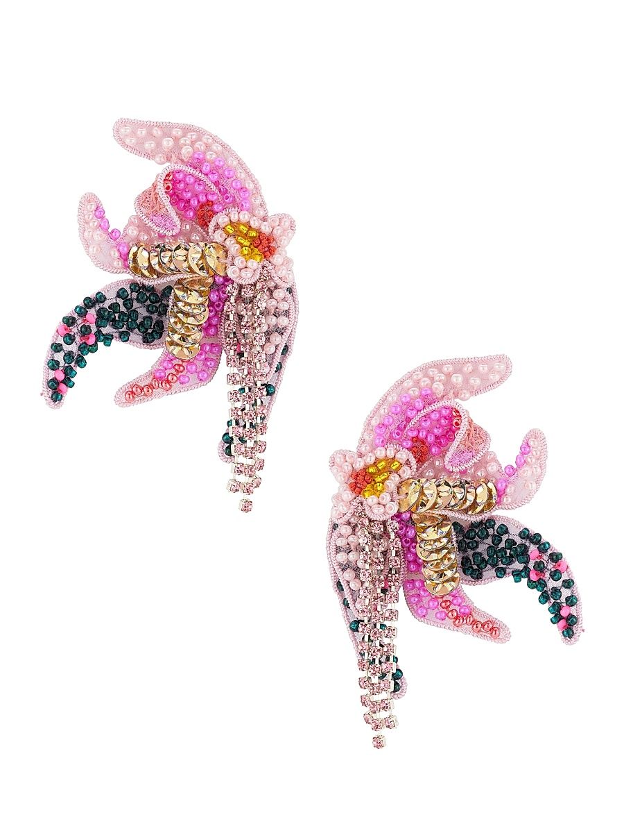 Women's Rubi Beaded Flower Stud Earrings - Pink Multi