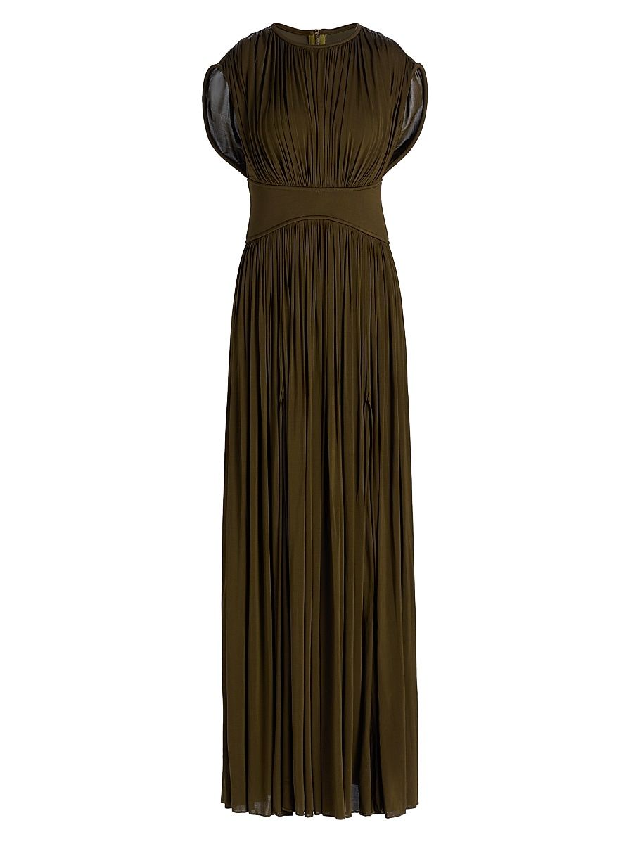 Women's Luna Draped Column Maxi Dress - Moss - Size 10