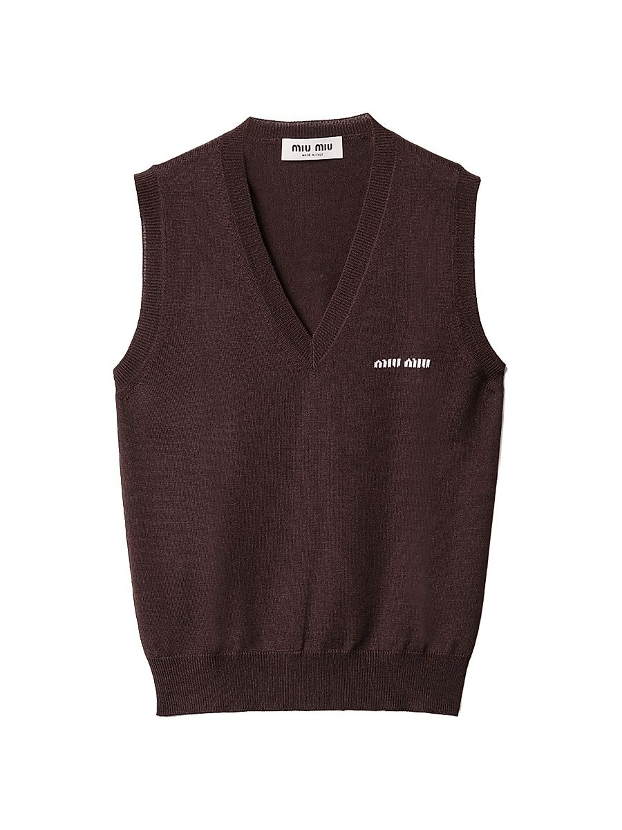 Women's Wool Sweater Vest - Brown - Size 8