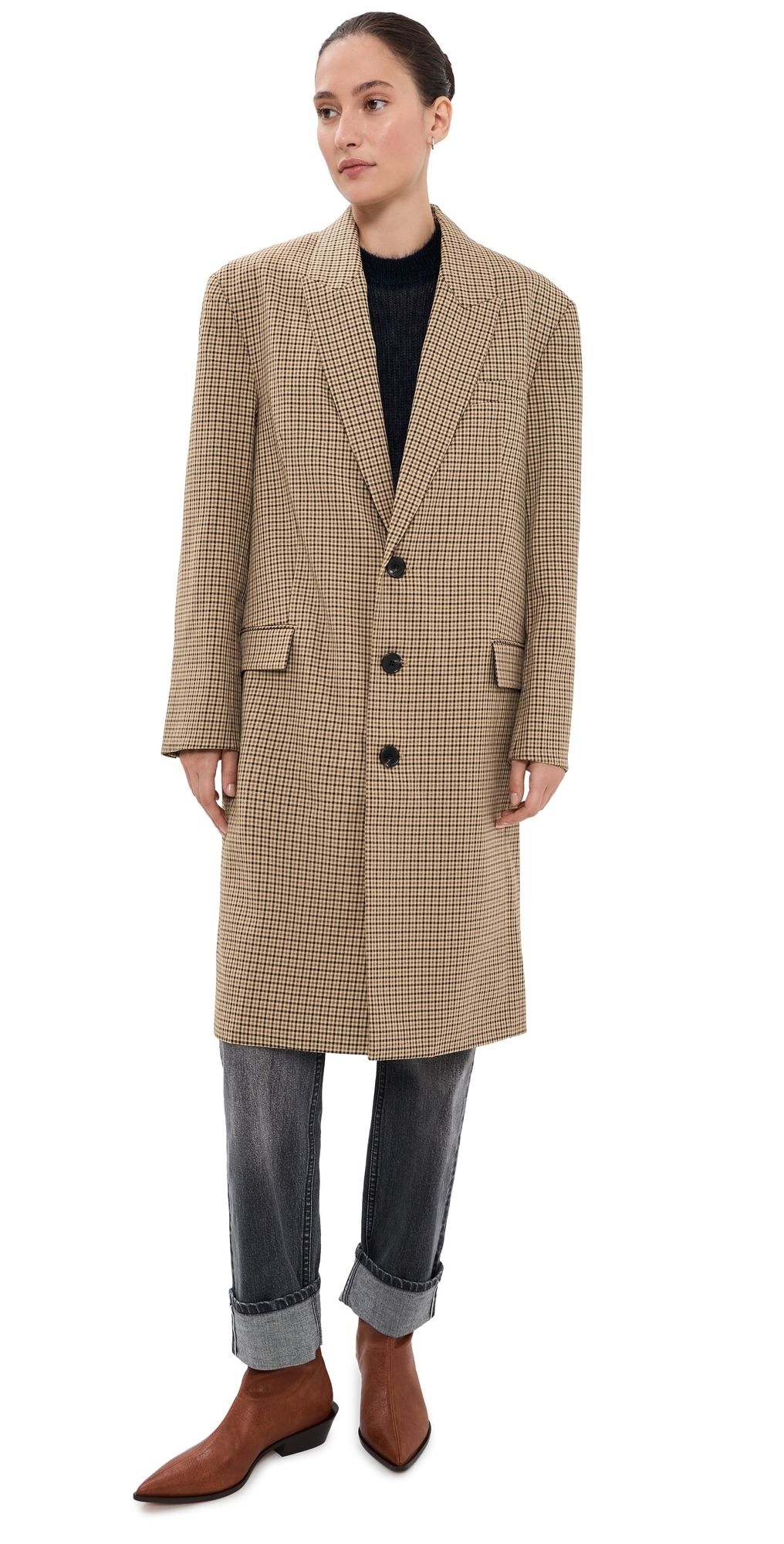 Tibi Menswear Tech Twill Tailored Midi Coat Cedar Multi 6