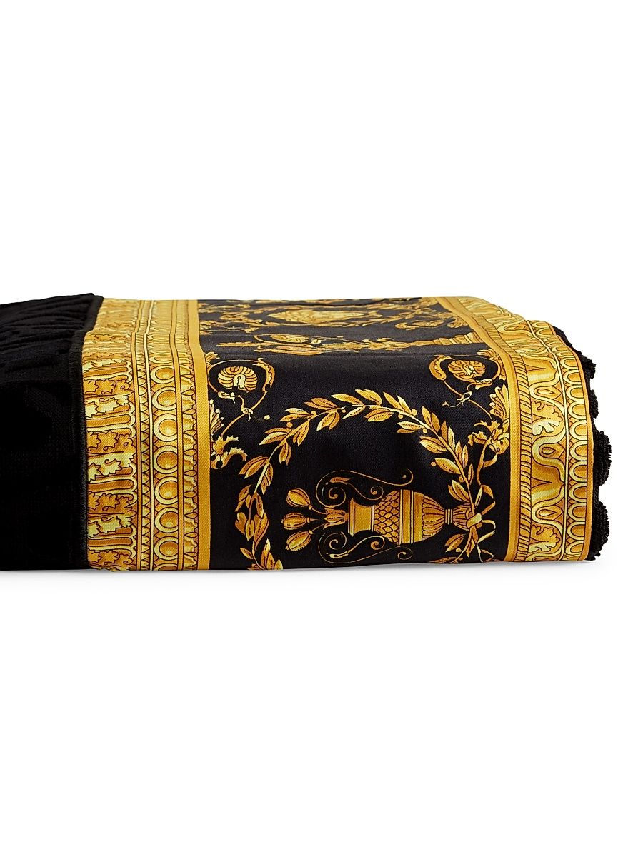 Barocco Cotton Bath Sheet - Black