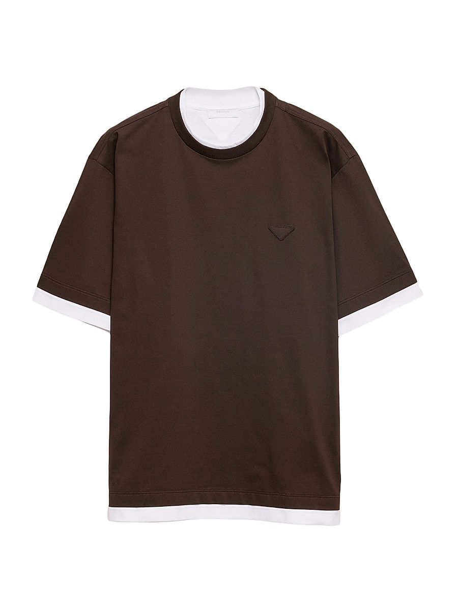 Men's Cotton T-Shirt - Brown - Size XXXL