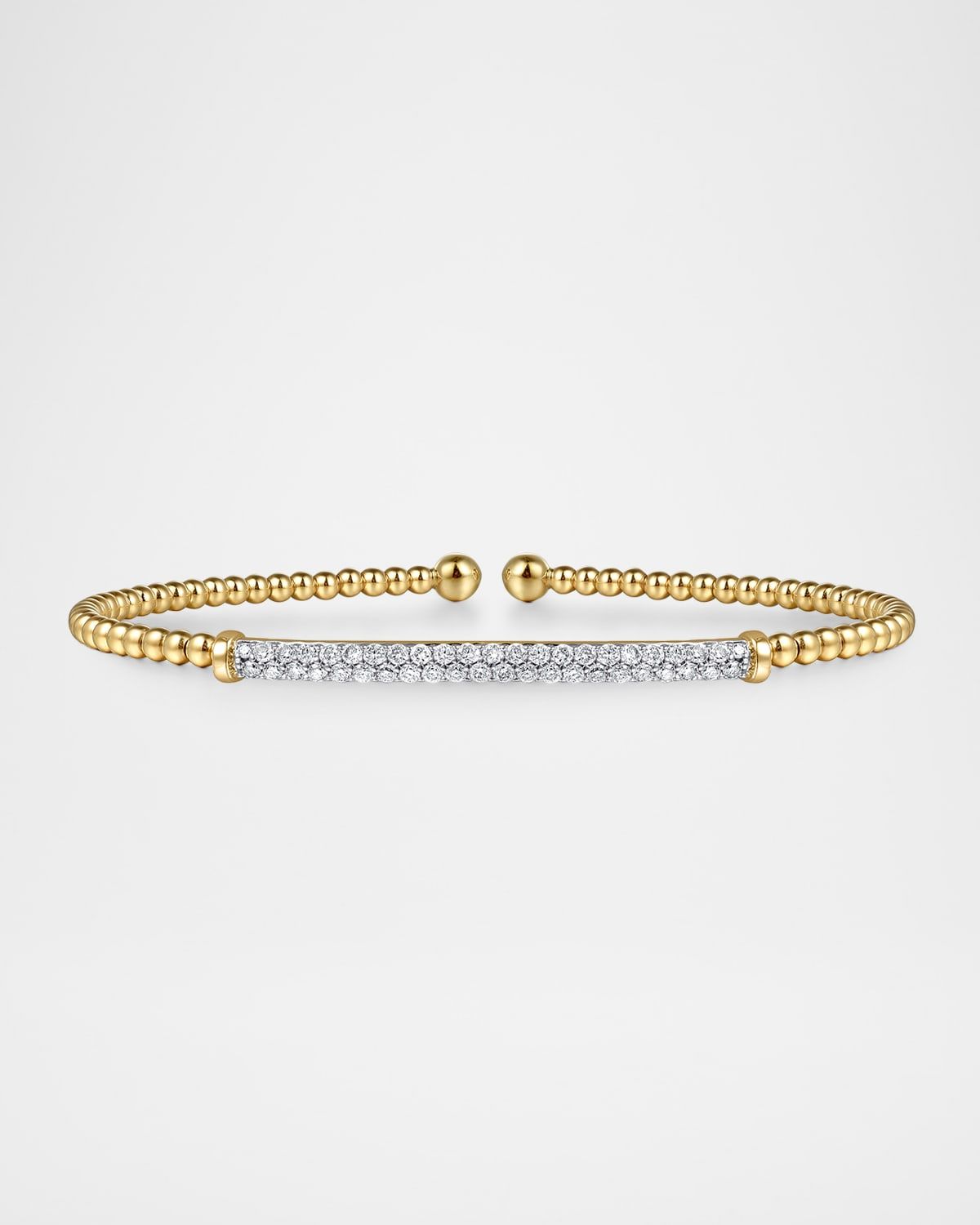 14K Gold Bujukan Diamond Bar Split Bangle