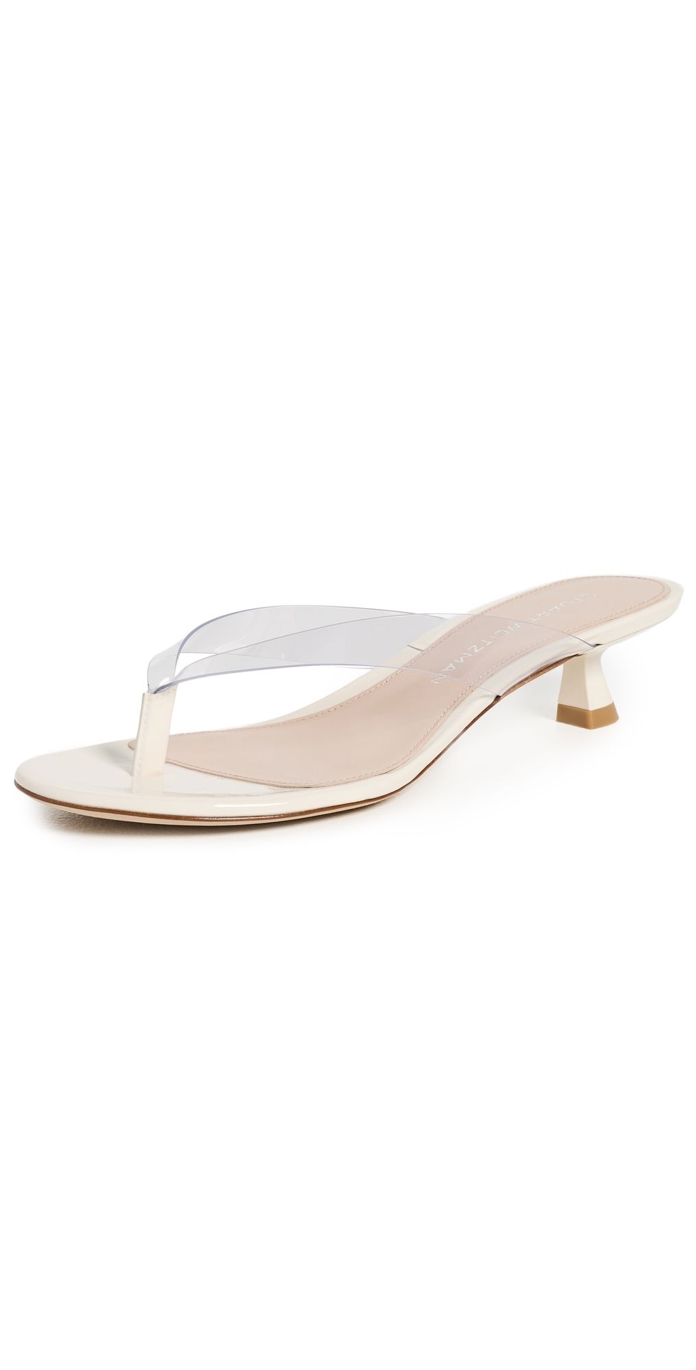 Stuart Weitzman Rio Sleek Sandals Clear/Cream 8.5