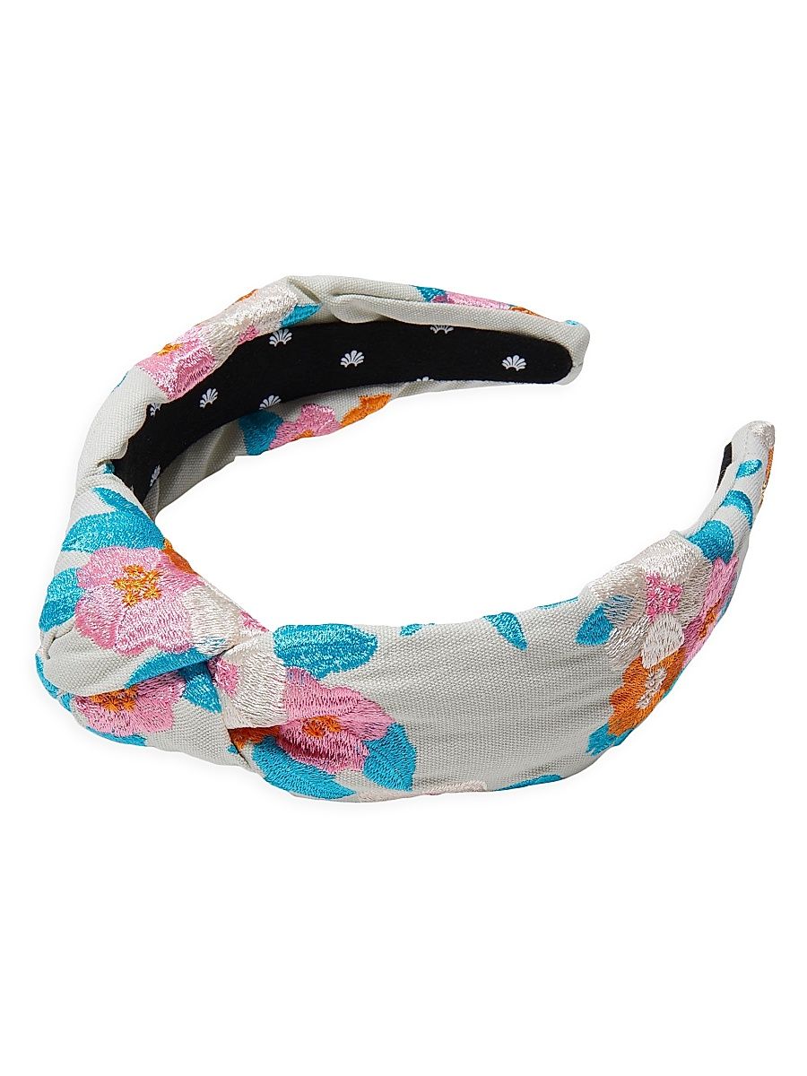Women's Knotted Floral Bouquet Embroidered Headband - Floral Bouquet