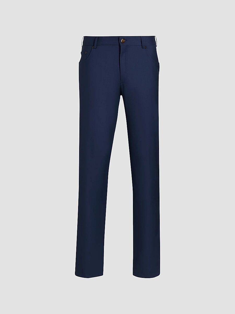 PT Torino Men's Deluxe Super Wool 5-Pocket Pants - Dark Fantasy Blue - Size 42