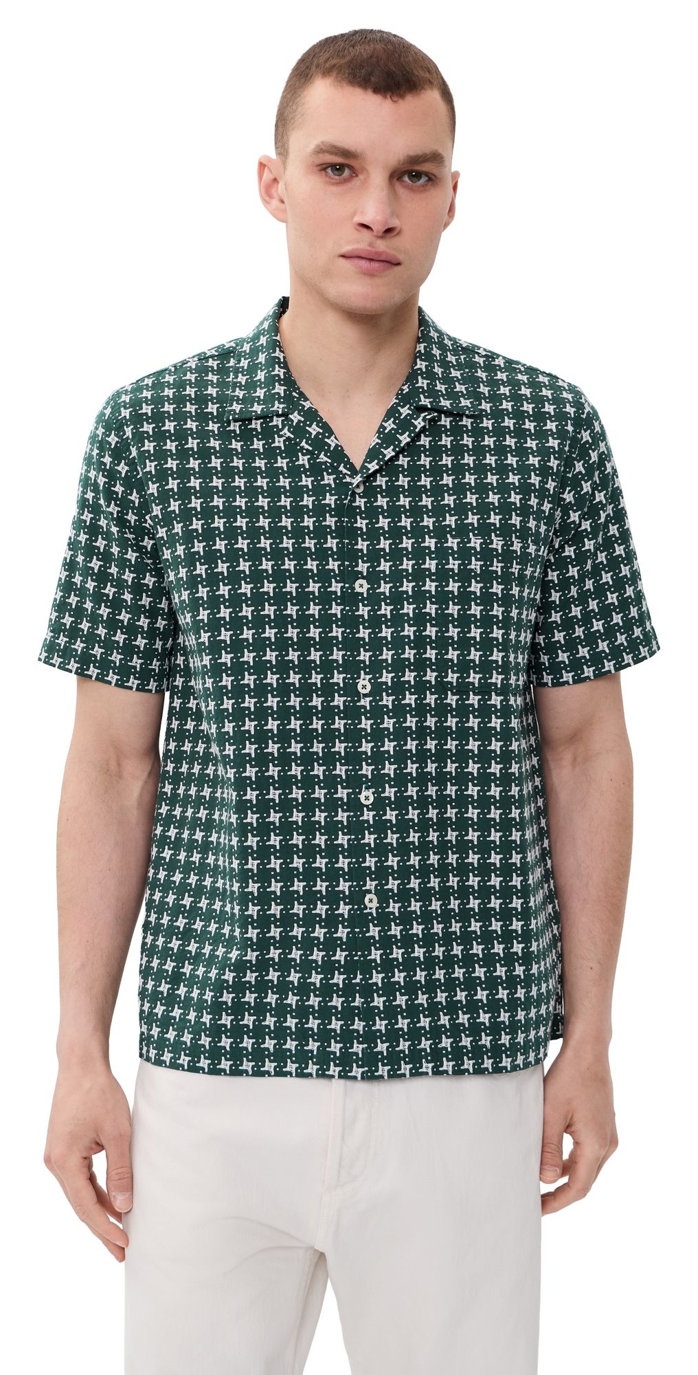Universal Works Road Shirt Green/White S