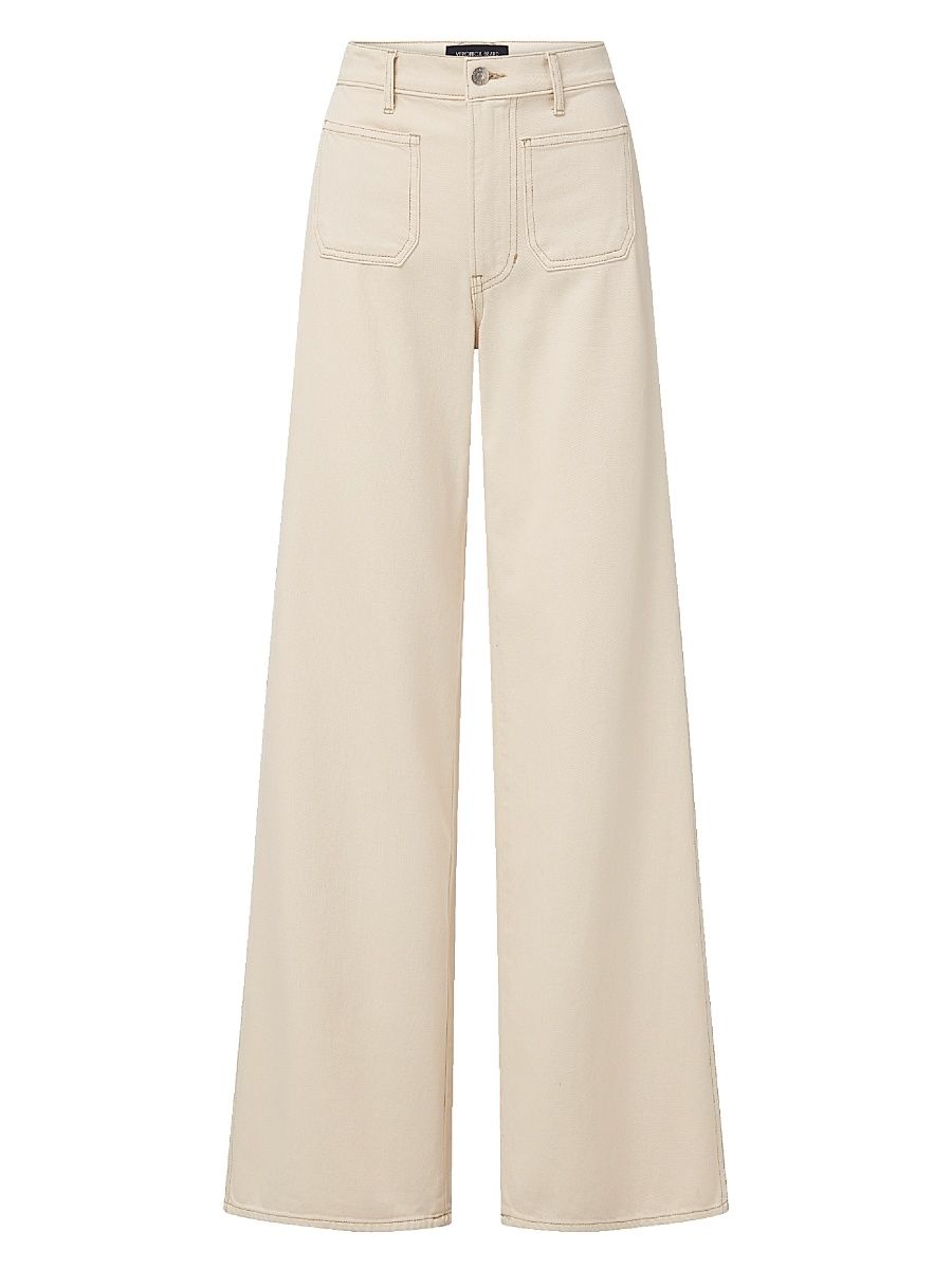 Women's Kasey Mid-Rise Wide-Leg Jeans - Ecru - Size 30