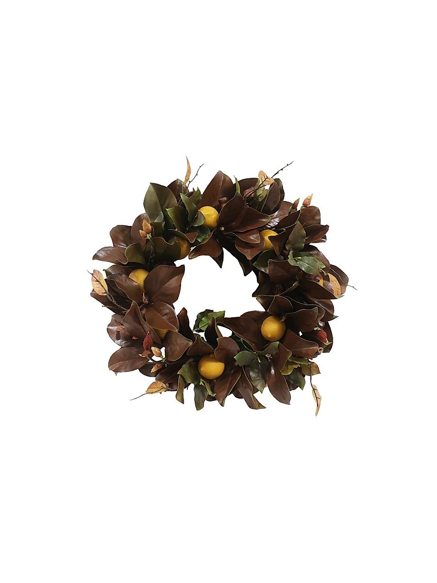 Artificial Magnolia Leaf & Lemon Wreath