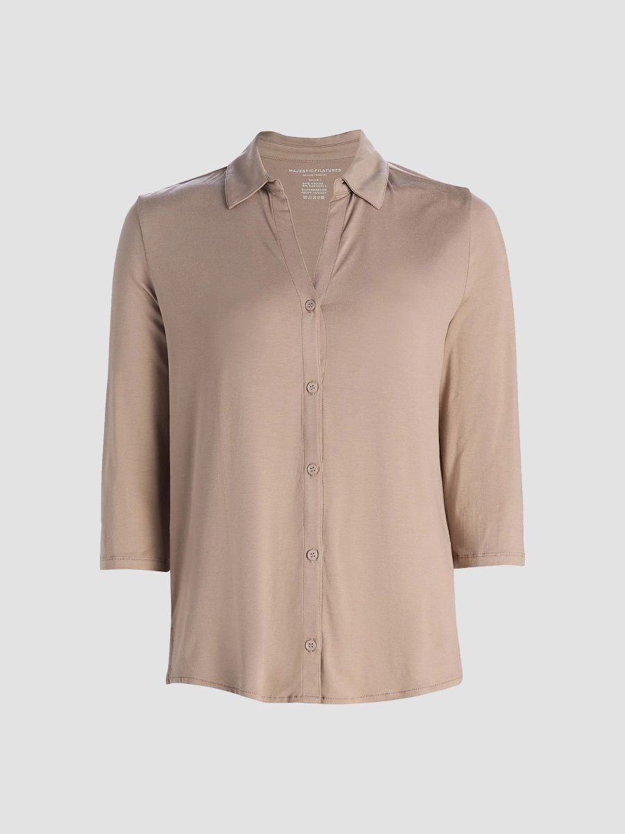 Majestic Filatures Women's Soft Touch Shirt - Coffee Latte - Size XS