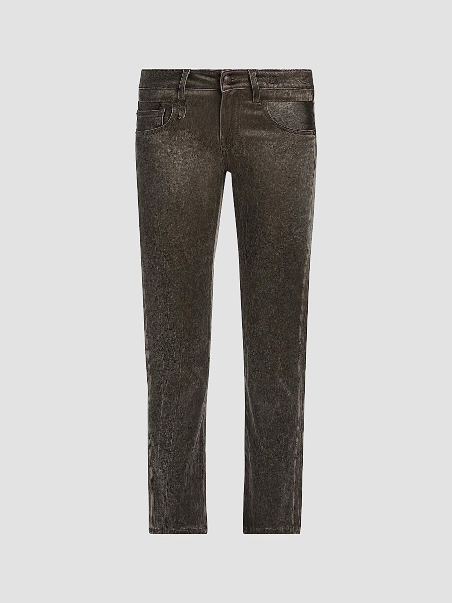 Women's Straight-Leg Jeans - Brown Stretch Sateen - Size 31