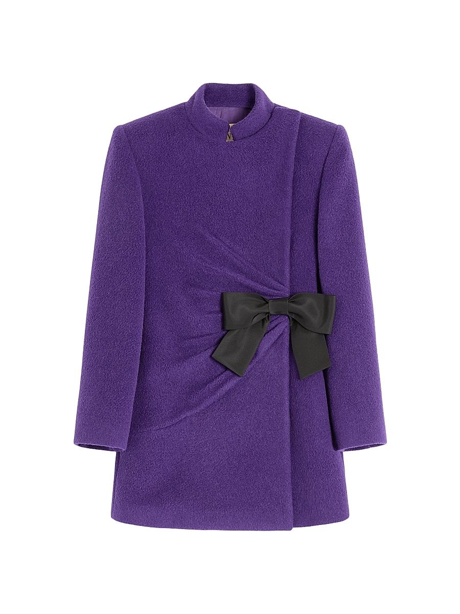 Women's Velour Peacoat - Purple Black - Size 6