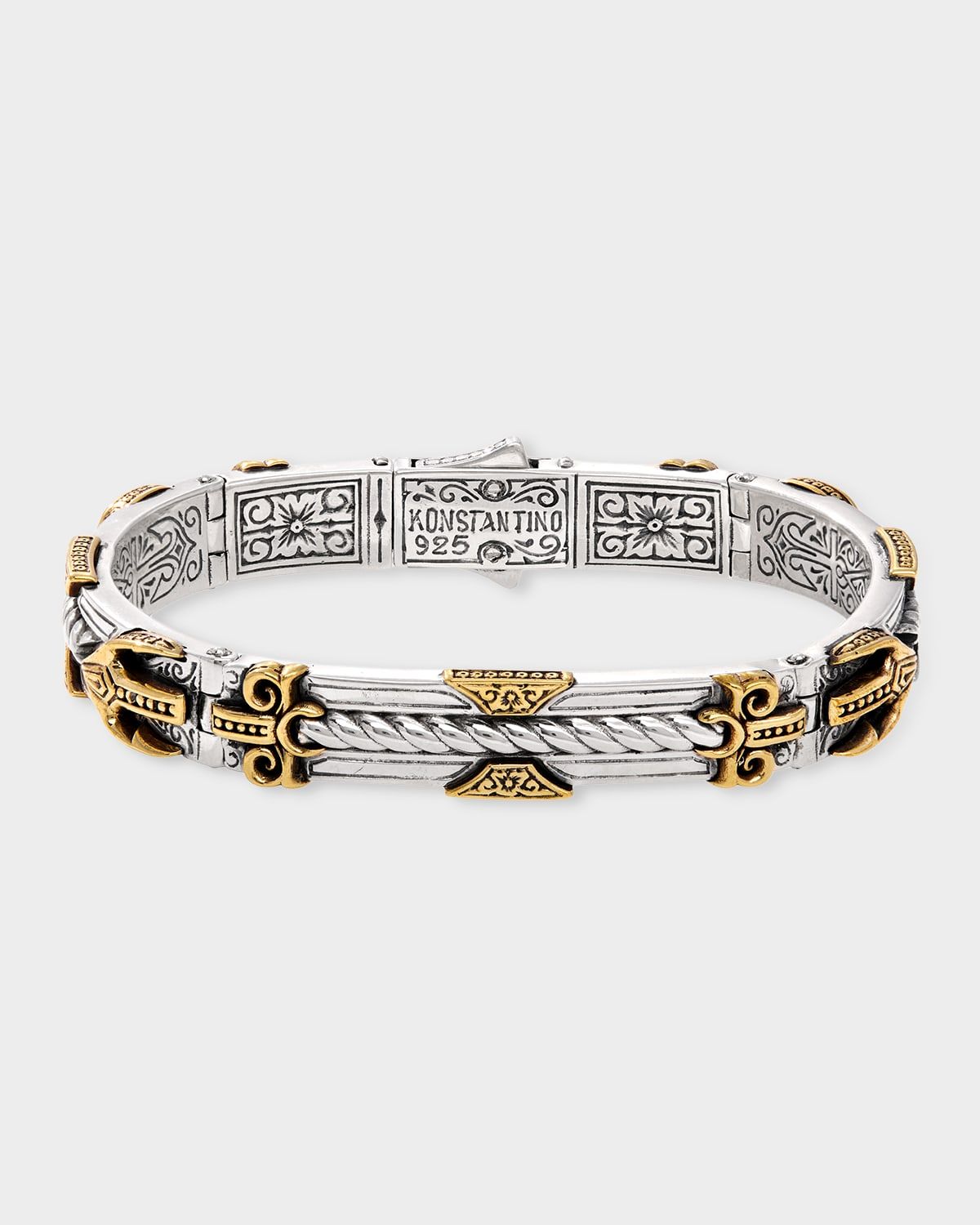 Men & apos;s Sterling Silver and Bronze Bracelet