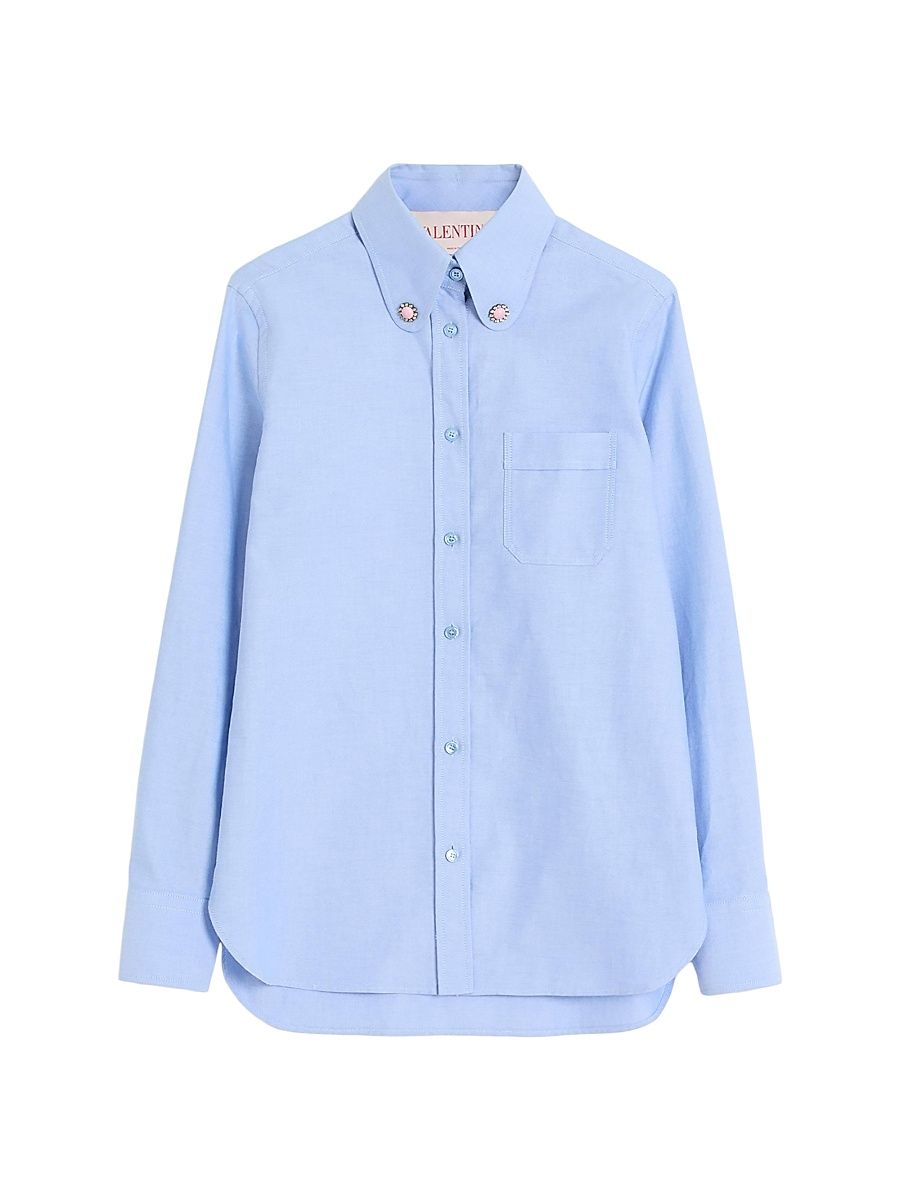 Women's Cotton Shirt - Dark Azzurro - Size 10