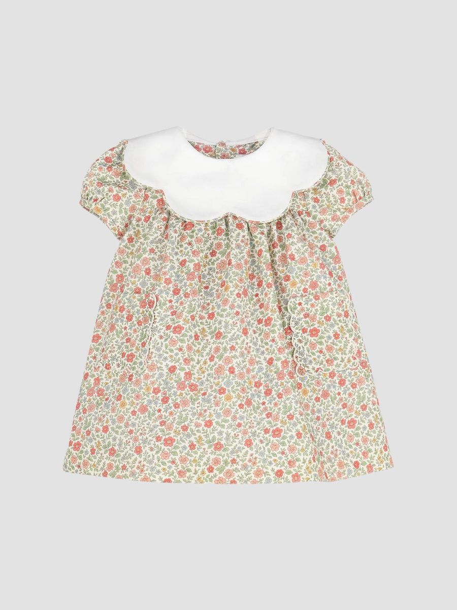 Luli & Me Girl's Baby Girl's & Little Girl's Floral Cotton Dress - Orange - Size 9 Months