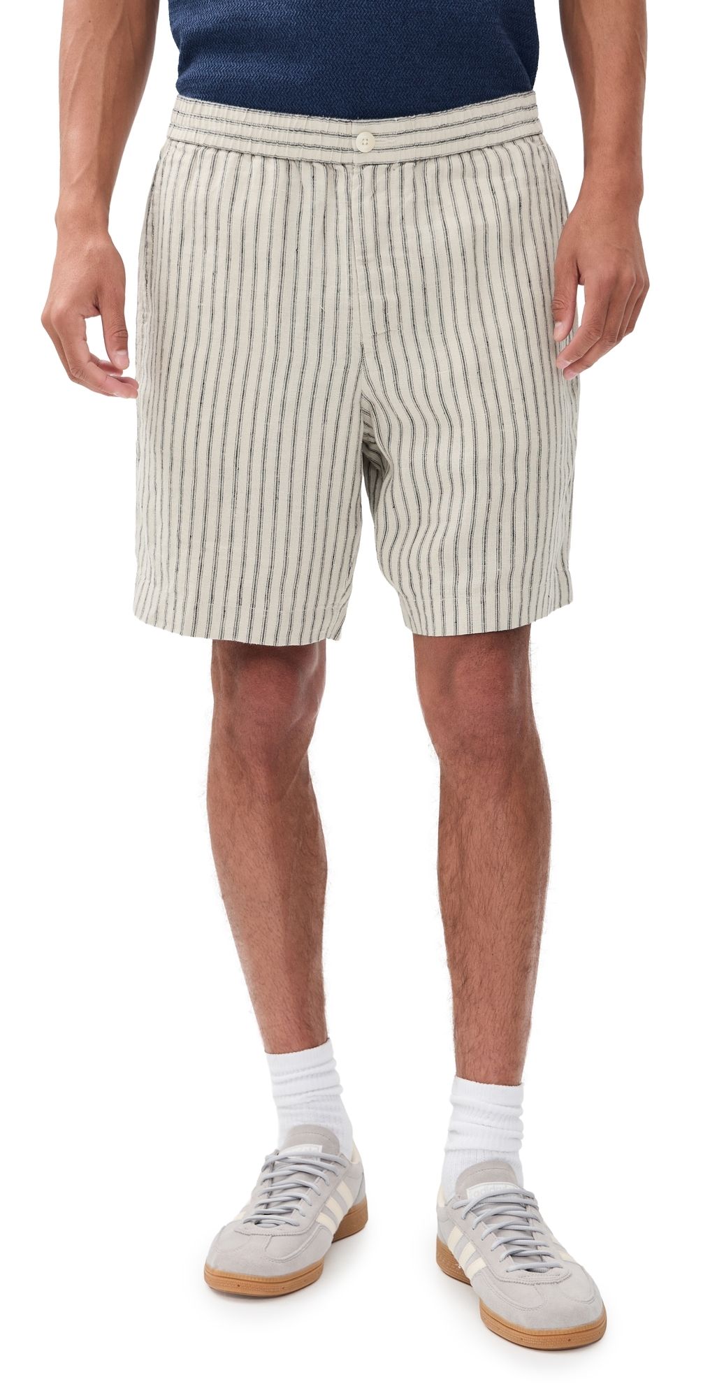 Vince Ballston Stripe Hemp Shorts Parchment/Coastal Stripe XL