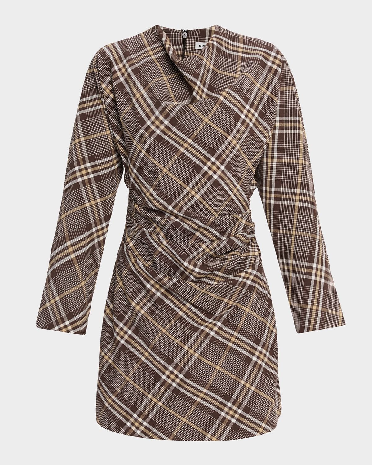 Harpor Satin Long-Sleeve Mini Dress