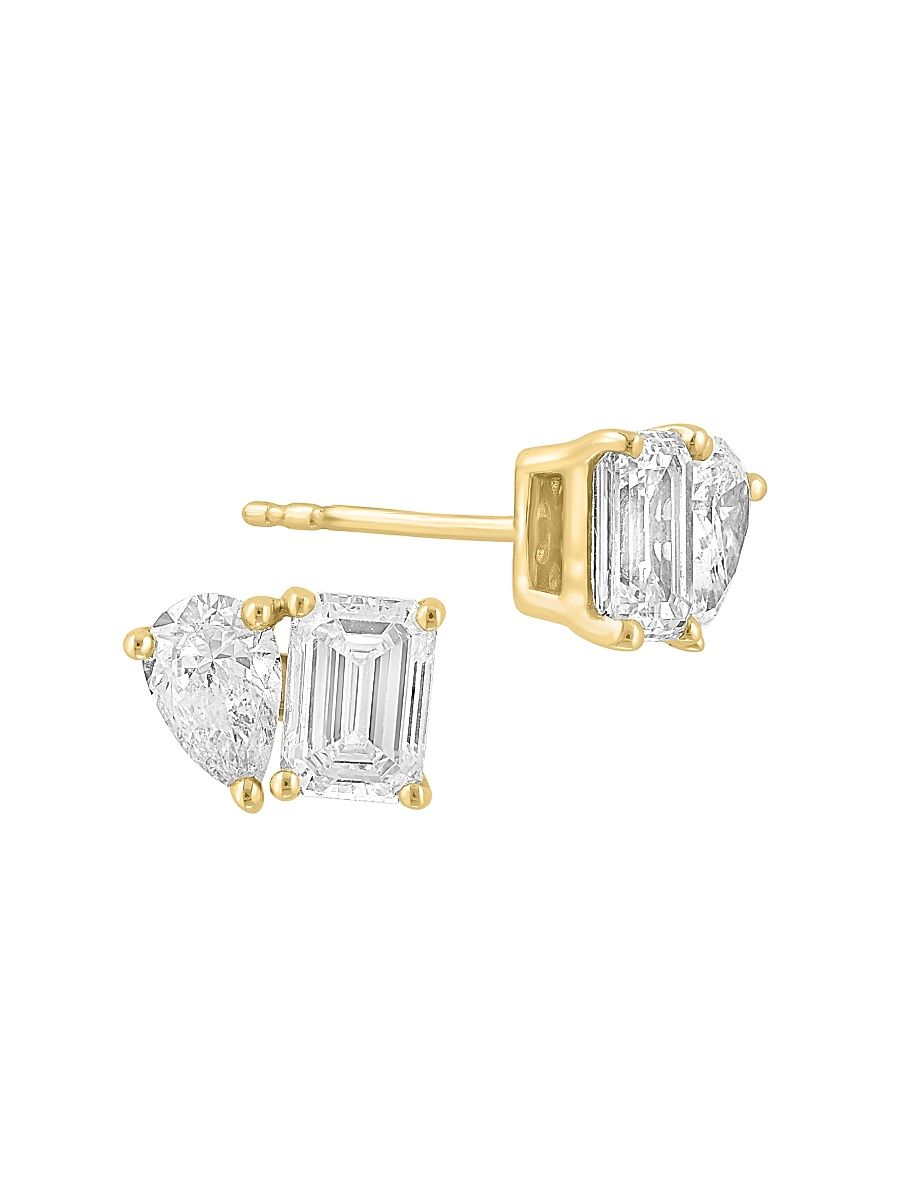 Women's 14K Yellow Gold & 1.86 TCW Lab-Grown Diamond Stud Earrings - Yellow Gold