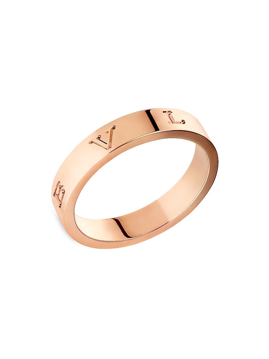 B. zero1 18K Gold Logo Band - Pink Gold - Size 7.25