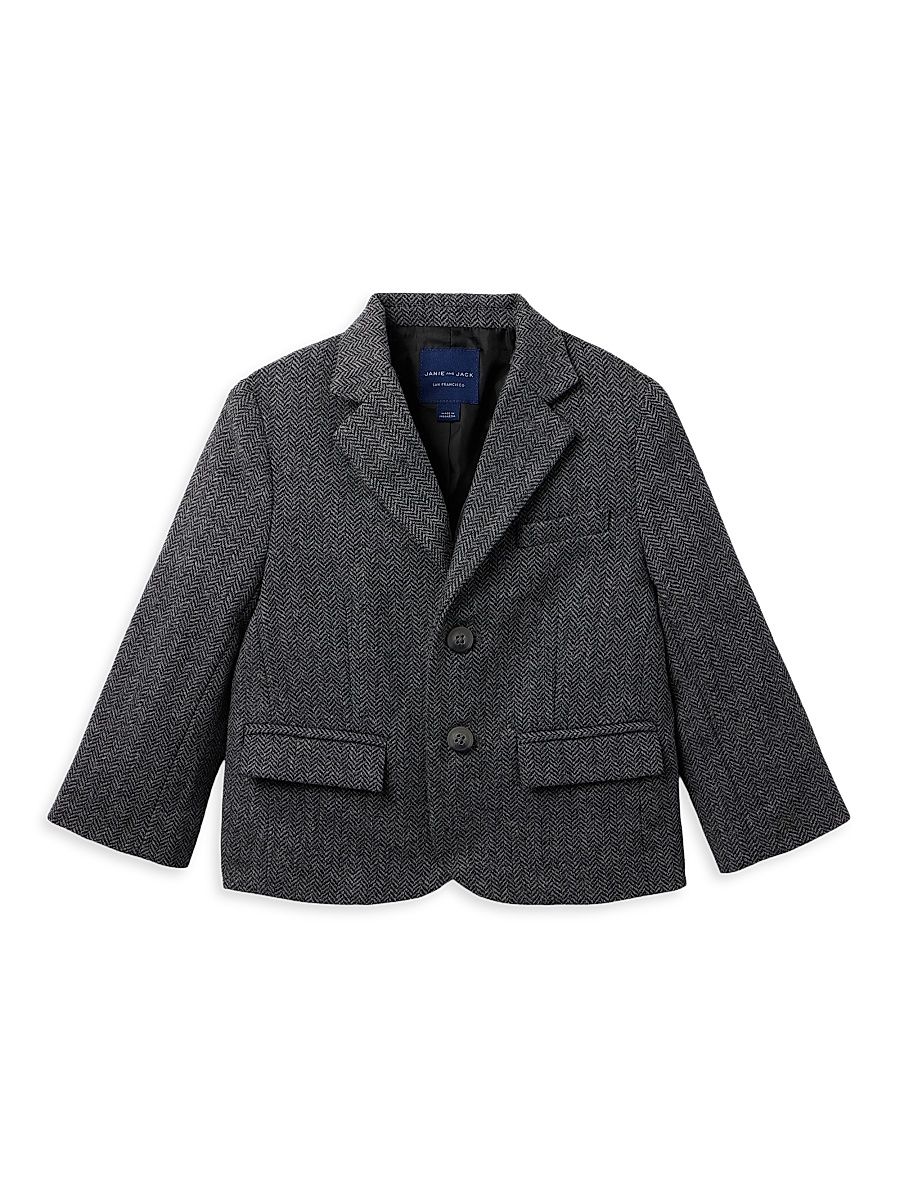 Little Boy's & Boy's Herringbone Suit Set - Grey - Size 8