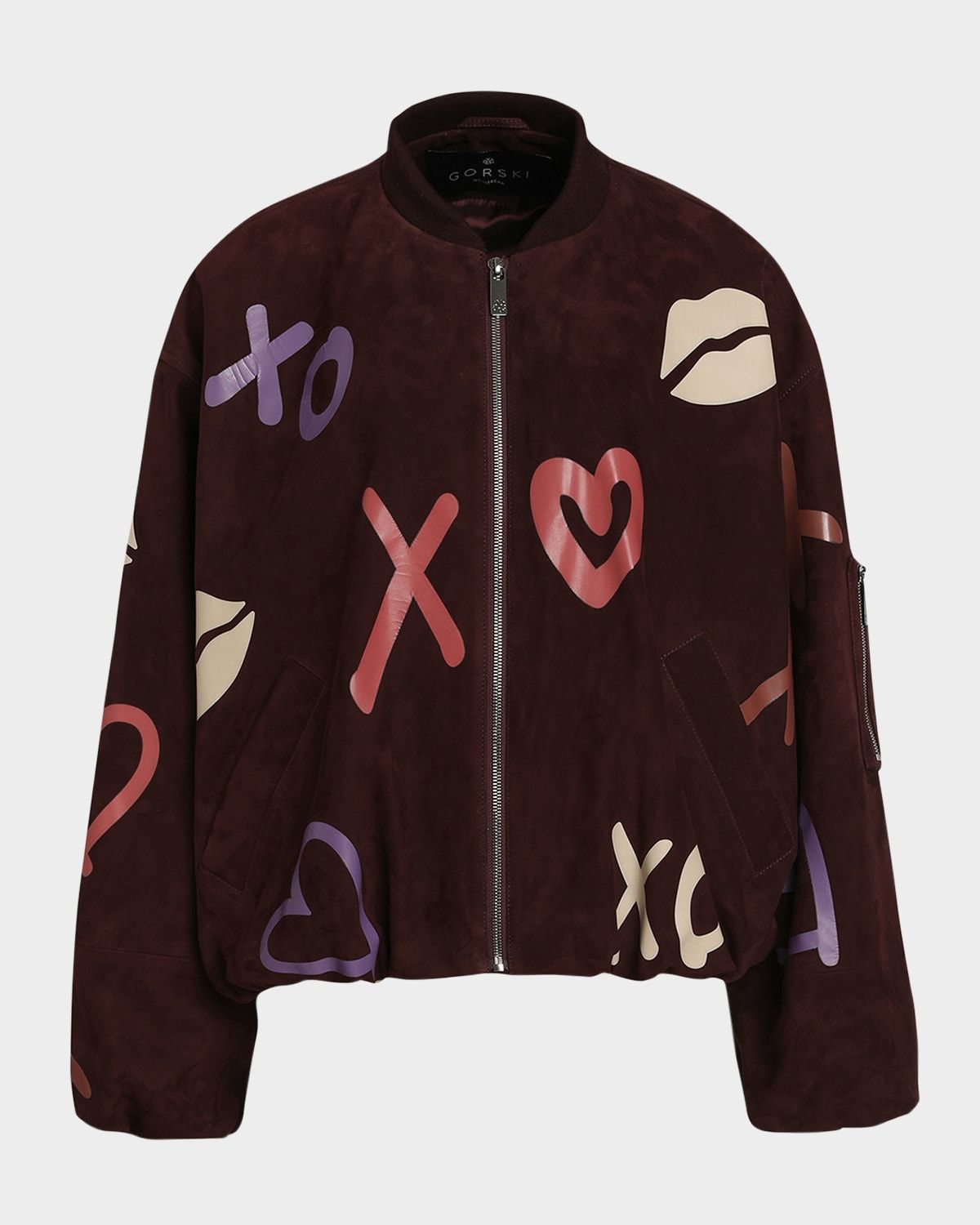 Zip Metis Suede Bomber Jacket