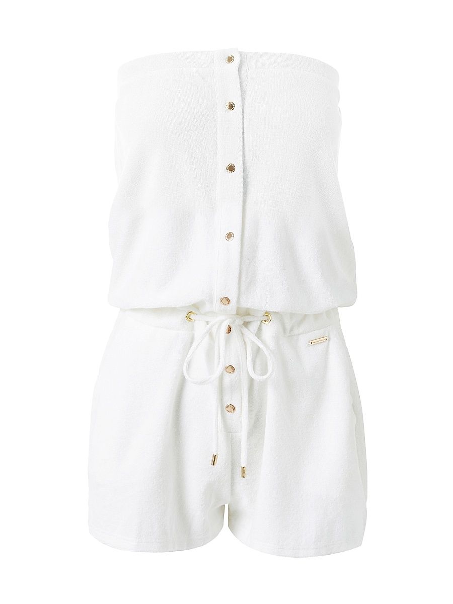 Women's Venus Terry Strapless Romper - White - Size Medium