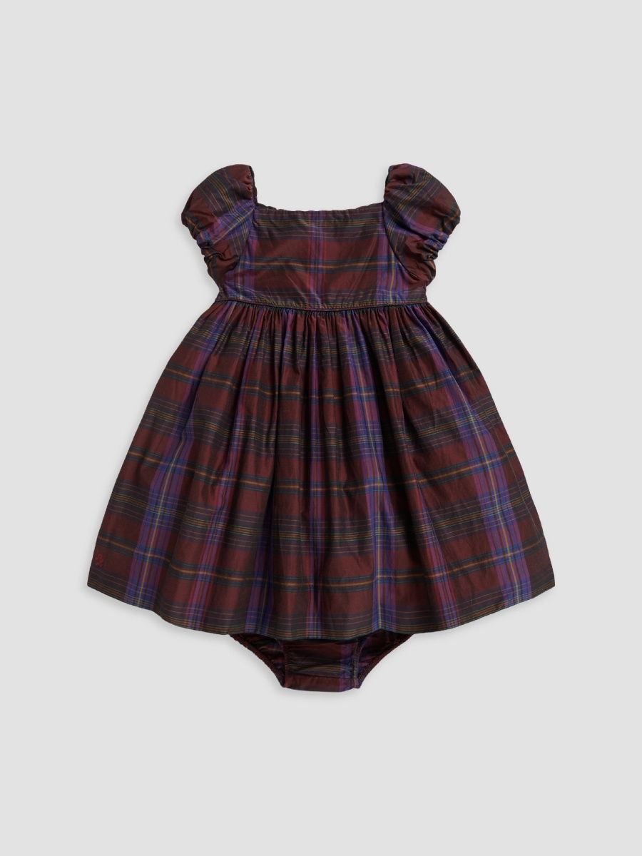 Polo Ralph Lauren Girl's Baby Girl's Plaid Taffeta Dress & Bloomer Set - Purple Blue Multi - Size 9 Months