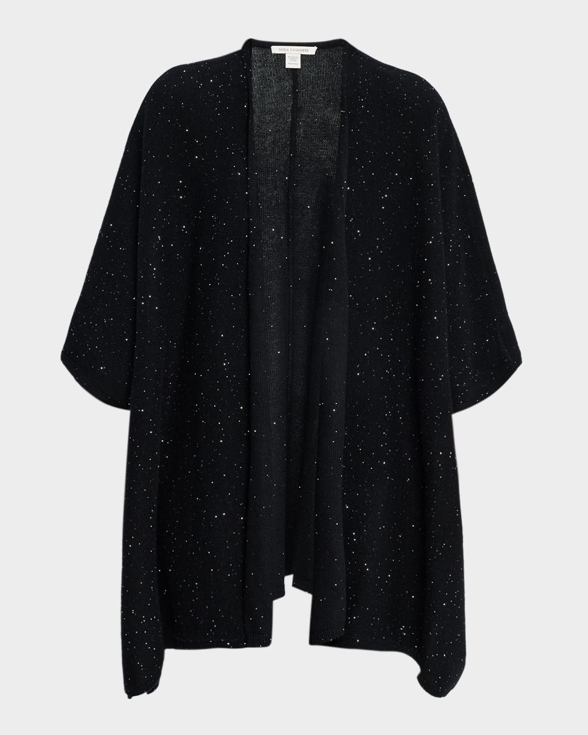 Sequin Cashmere Knit Cape
