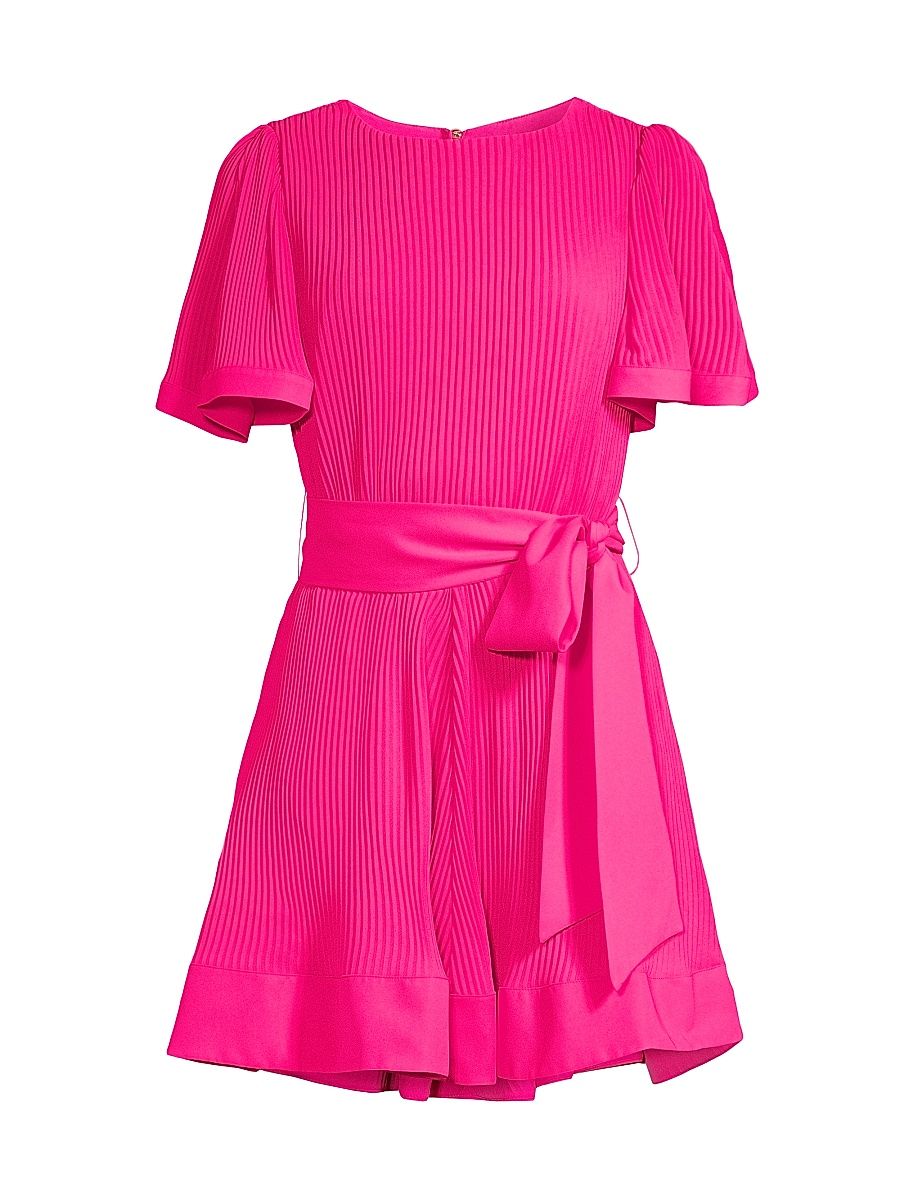 Women's Lumi Pleated Minidress - Milly Pink - Size 6