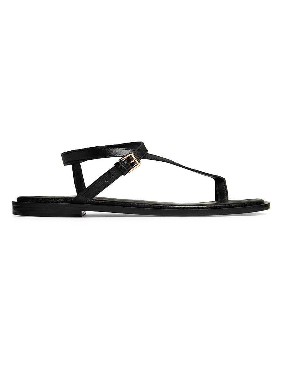 Women's Pae Sheepskin Leather Sandals - Black - Size 11