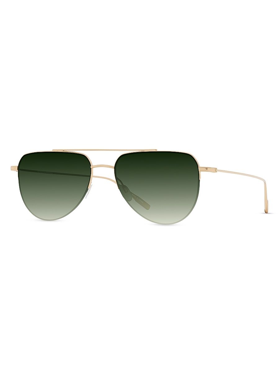 Women's McNair 55MM Aviator Sunglasses - Gold Green Gradient