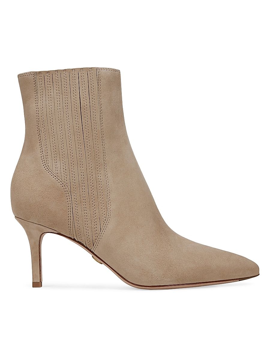 Women's Lisa 70MM Suede Ankle Booties - Sand - Size 13