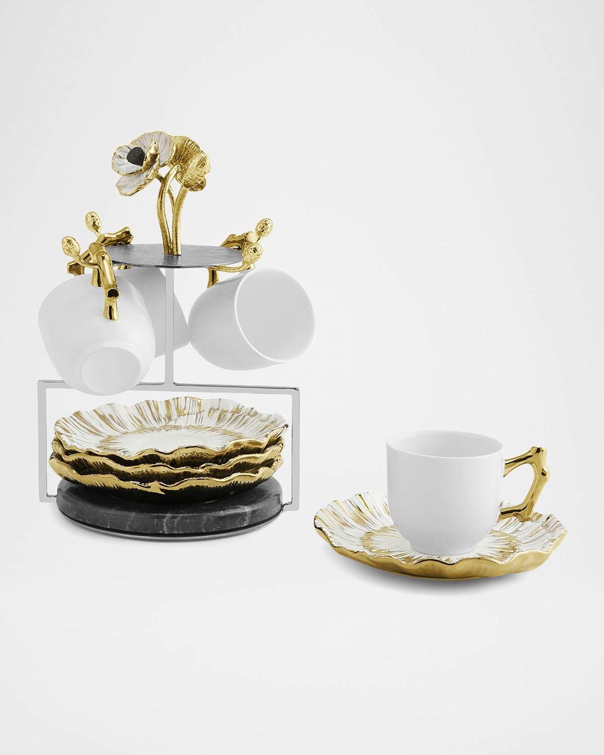 Anemone Demitasse Set & Stand