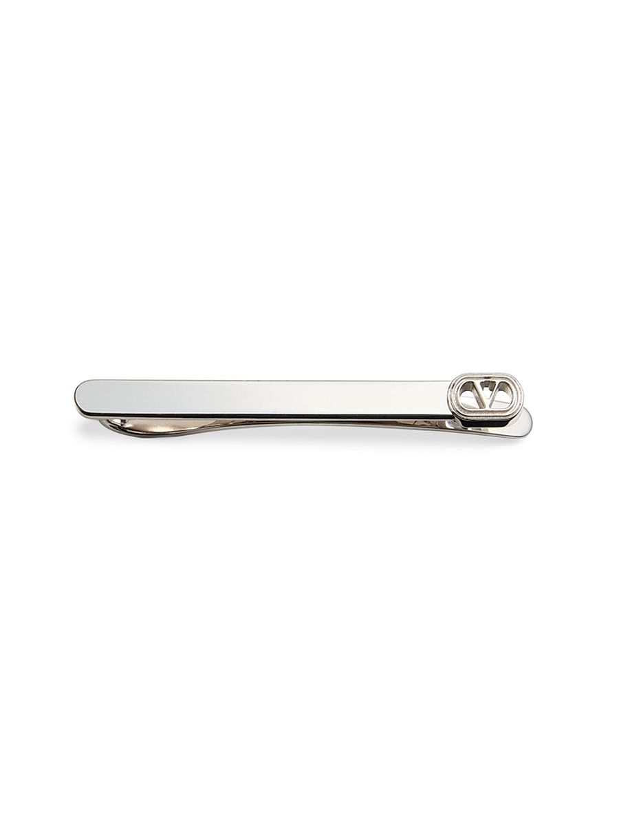 Men's VLogo Signature Metal Tie Clip - Transparent