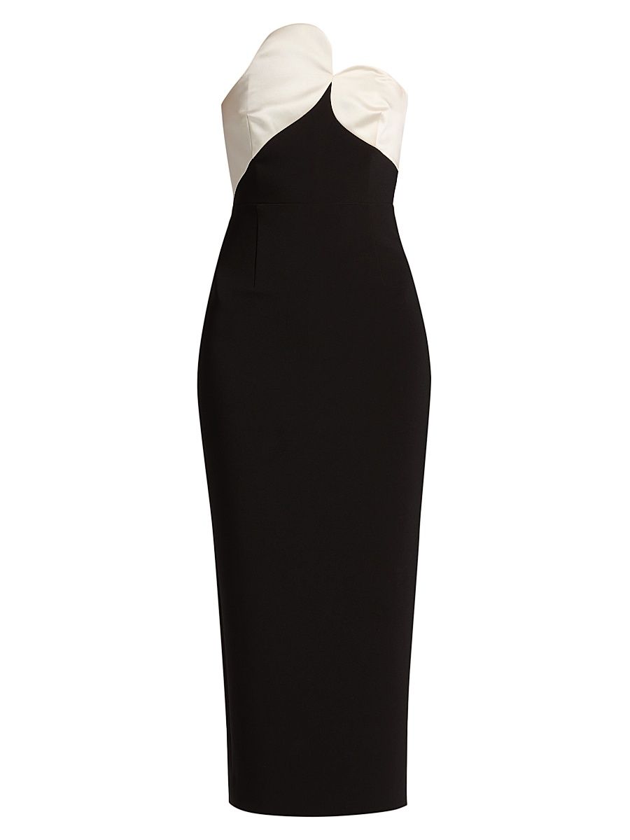 Women's Court Strapless Midi-Dress - Black Ivory - Size 12
